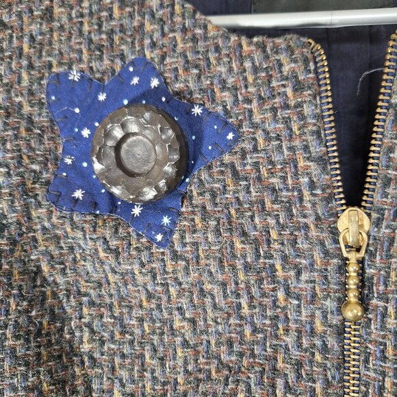 Vintage Giorgio Sant'Angelo Christmas Snowman Tree Wool Zip Vest Small - Picture 7 of 8